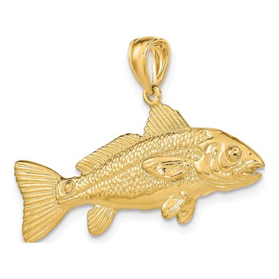 10K Yellow Gold Large 3-D Fish Pendant – view 6