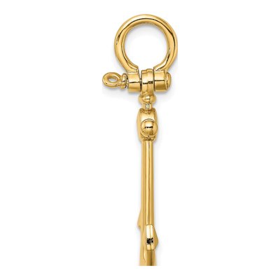 10K Yellow Gold 3D Anchor Charm – view 3