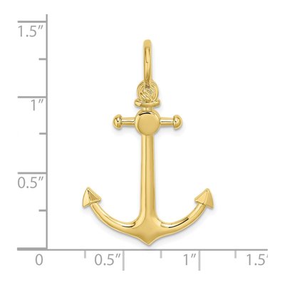 10K Yellow Gold 3D Anchor Charm – view 4