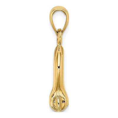 10K Yellow Gold 3D Shackle Screw Pendant – view 3