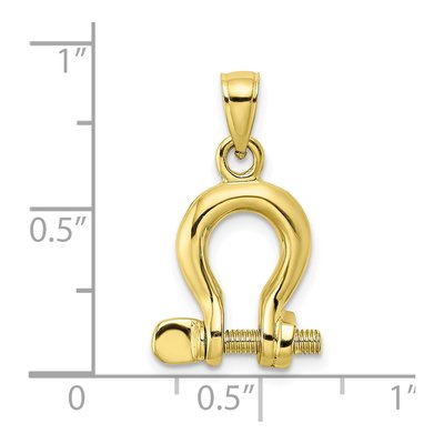 10K Yellow Gold 3D Shackle Screw Pendant – view 4