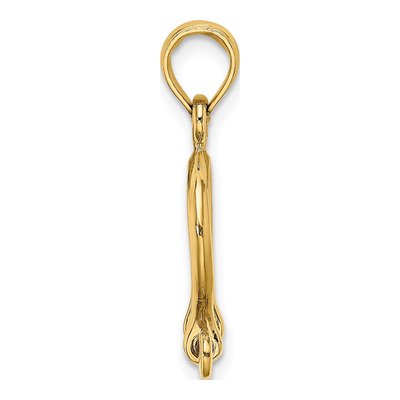 10K Yellow Gold 3D Shackle Screw Pendant – view 3