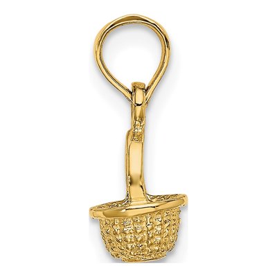 10K Yellow Gold Mini Basket Pendant – view 3