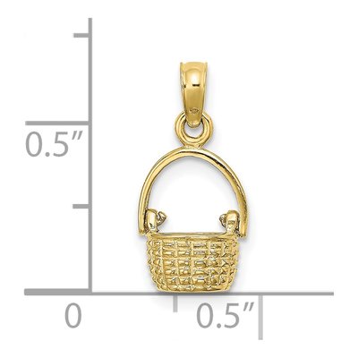 10K Yellow Gold 3D Moveable Basket Charm – view 4