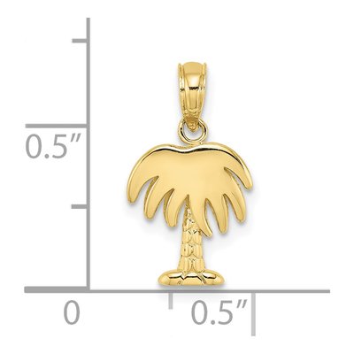 10K Yellow Gold Palm Tree Pendant – view 4