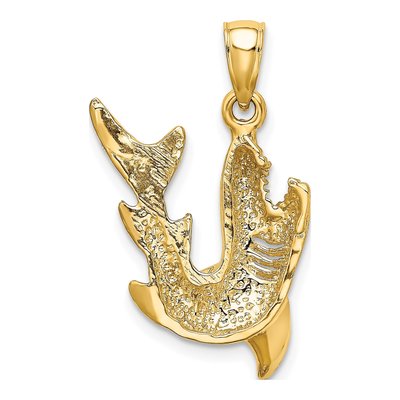 10K Yellow Gold Shark Charm – view 5