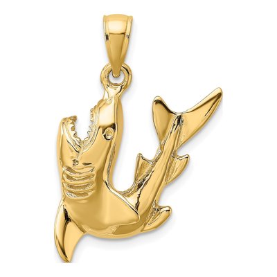 10K Yellow Gold Shark Charm