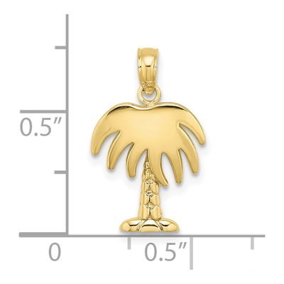 10K Yellow Gold Palm Tree Pendant – view 3