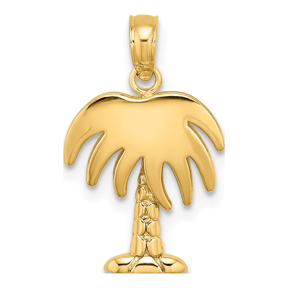 10K Yellow Gold Palm Tree Charm Pendant