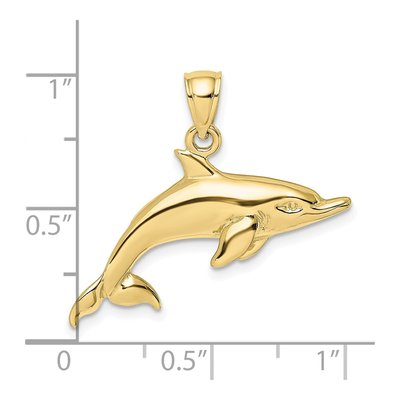 10K Yellow Gold Dolphin Charm – view 4