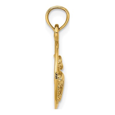 10K Yellow Gold Two Dolphins Circle Charm – view 3