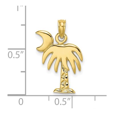 10K Yellow Gold Palm Tree Pendant – view 3