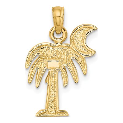 10K Yellow Gold Palm Tree Pendant – view 4