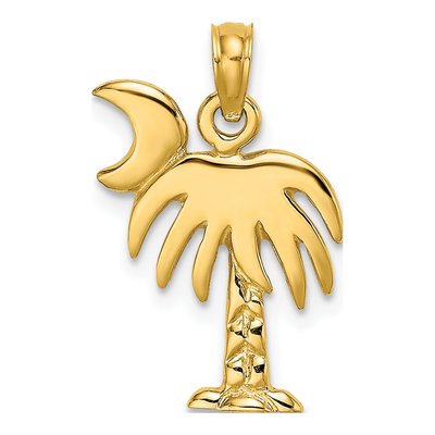 10K Yellow Gold Palm Tree Pendant