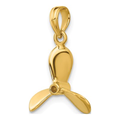10K Yellow Gold 3D Propeller Charm Pendant – view 6