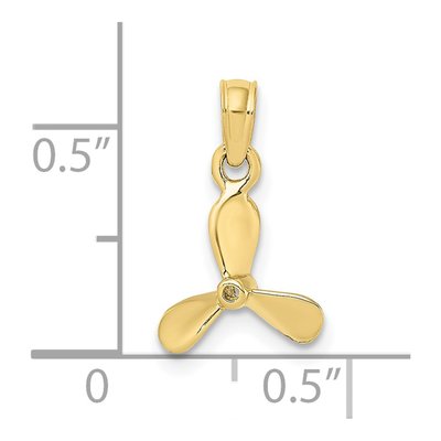 10K Yellow Gold 3D Propeller Pendant – view 4