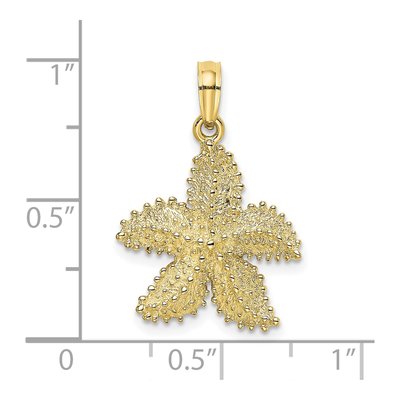 10K Yellow Gold Beaded Starfish Pendant – view 4