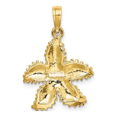 10K Yellow Gold Beaded Starfish Pendant – view 5