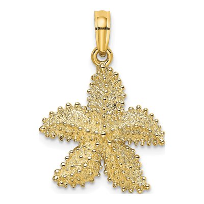 10K Yellow Gold Beaded Starfish Pendant