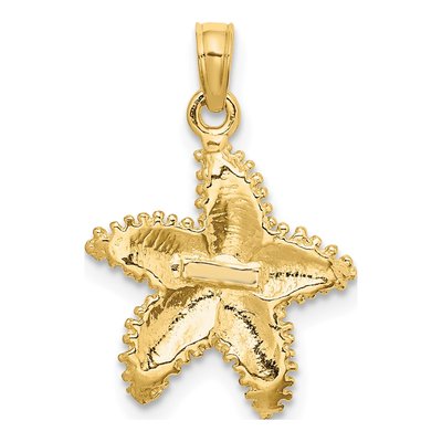 10K Yellow Gold Beaded Starfish Pendant – view 5