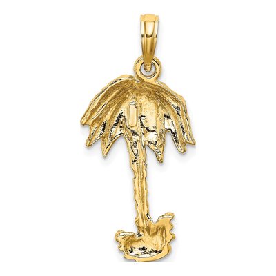 10K Yellow Gold Palm Tree Pendant – view 5