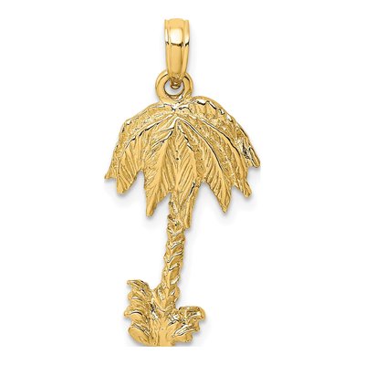 10K Yellow Gold Palm Tree Pendant