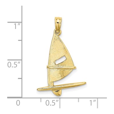 10K Yellow Gold 3D Windsurfing Board Charm – view 4