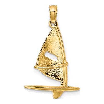 10K Yellow Gold 3D Windsurfing Board Charm – view 5