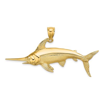 10K Yellow Gold Large Swordfish Charm