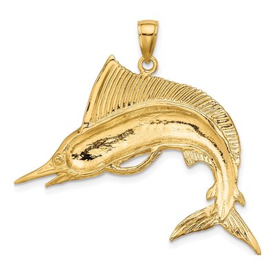 10K Yellow Gold Large Marlin Charm – view 5