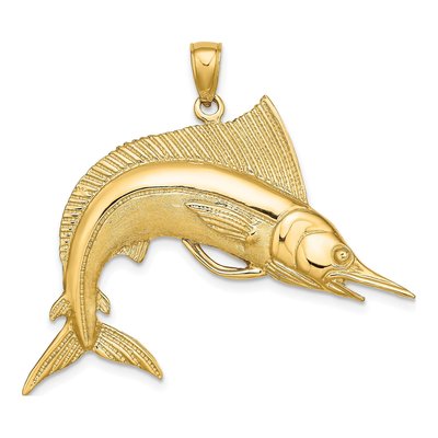 10K Yellow Gold Large Marlin Charm