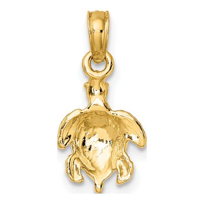10K Yellow Gold Sea Turtle Pendant – view 5