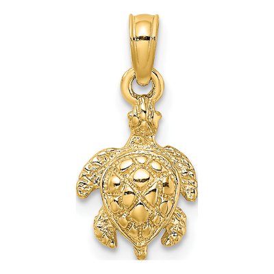 10K Yellow Gold Sea Turtle Pendant