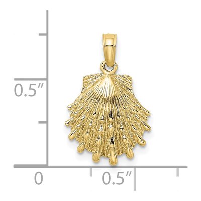 10K Yellow Gold Lions Paw Shell Pendant – view 4