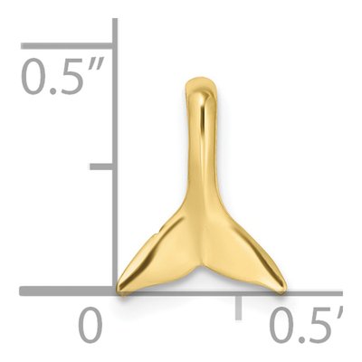 10K Yellow Gold Mini Whale Tail Slide Pendant – view 4