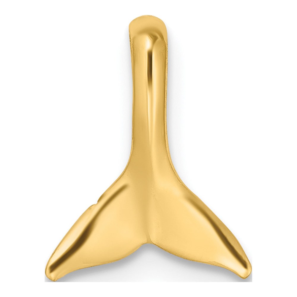 10K Yellow Gold Mini Whale Tail Slide Pendant