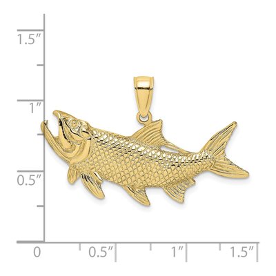 10K Yellow Gold Tarpon Fish Pendant – view 3
