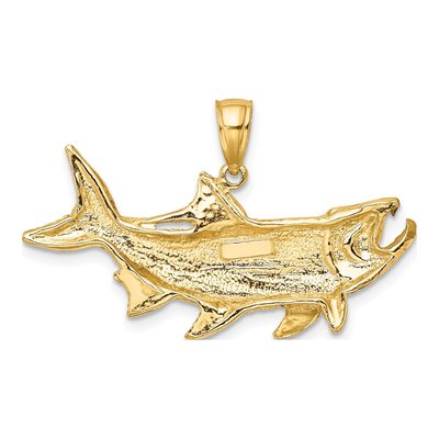 10K Yellow Gold Tarpon Fish Pendant – view 4