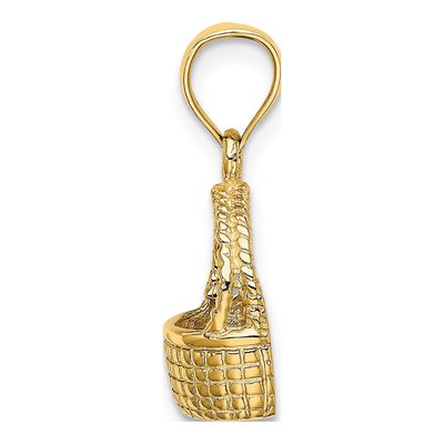 10K Yellow Gold Flat Back Basket Charm – view 3