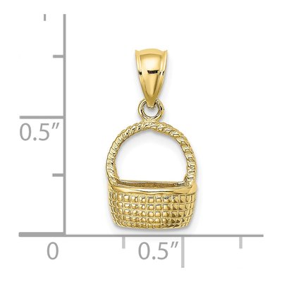10K Yellow Gold Flat Back Basket Charm – view 4