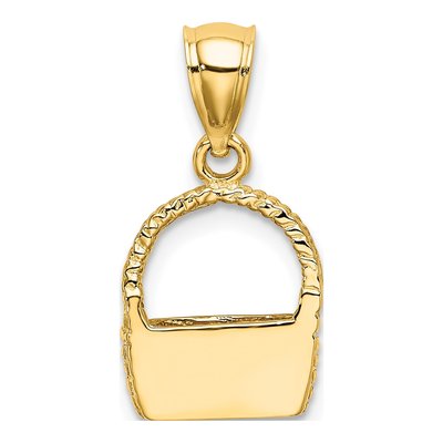 10K Yellow Gold Flat Back Basket Charm – view 5