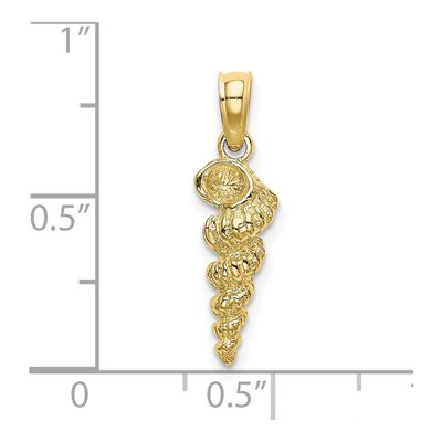10K Yellow Gold 3D Mini Wentletrap Shell Charm – view 4