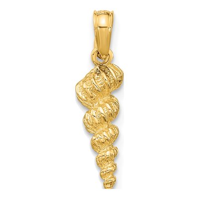 10K Yellow Gold 3D Mini Wentletrap Shell Charm – view 5