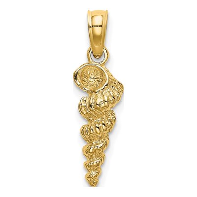 10K Yellow Gold 3D Mini Wentletrap Shell Charm