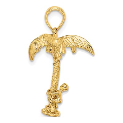 10K Yellow Gold 3-D Palm Tree Charm – view 3