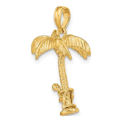 10K Yellow Gold 3-D Palm Tree Charm – view 6