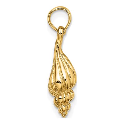 10K Yellow Gold 3D Wentletrap Shell Charm – view 3