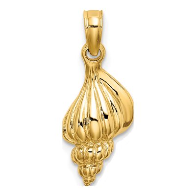 10K Yellow Gold 3D Wentletrap Shell Charm – view 5