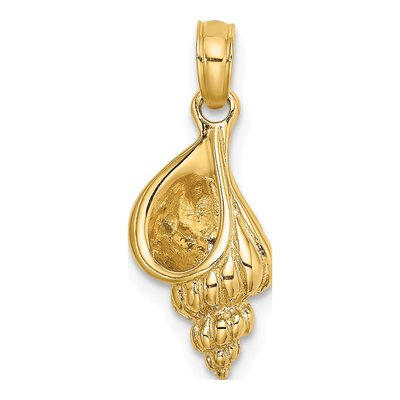 10K Yellow Gold 3D Wentletrap Shell Charm