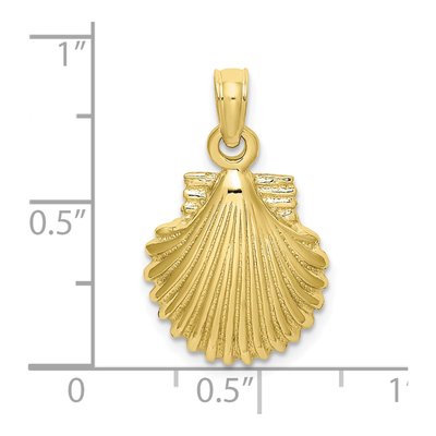 10K Yellow Gold Scallop Shell Pendant – view 4